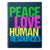 Peace Love Human Resources Office Manager HR Notitieboek (Voorkant)