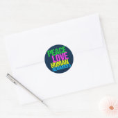 Peace Love Human Resources Office Manager HR Ronde Sticker (Envelop)