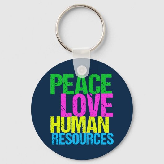 Peace Love Human Resources Office Manager HR Sleutelhanger (Voorkant)