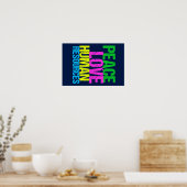 Peace Love Human Resources Poster (Keuken)