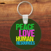 Peace Love Human Resources Sleutelhanger (Achterkant)