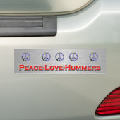 Peace-Love_Hummers Bumpersticker (Op auto)