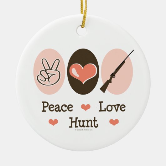 Peace Love Hunt Ornament (Voorkant)