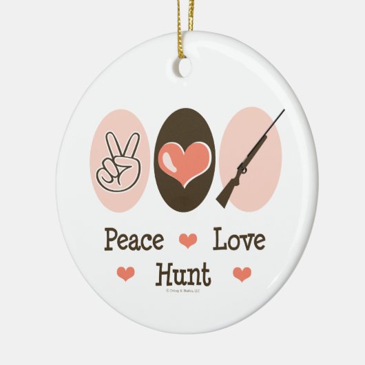 Peace Love Hunt Ornament (Links)