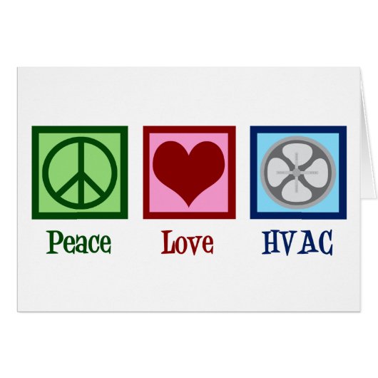 Peace Love HVAC Air Conditioning Company Card (Voorkant Horizontaal)