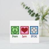 Peace Love HVAC Company Briefkaart (Staand voorkant)