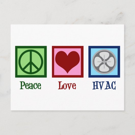 Peace Love HVAC Company Briefkaart (Voorkant)