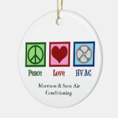 Peace Love HVAC Company Custom Kerstmis Keramisch Ornament (Links)