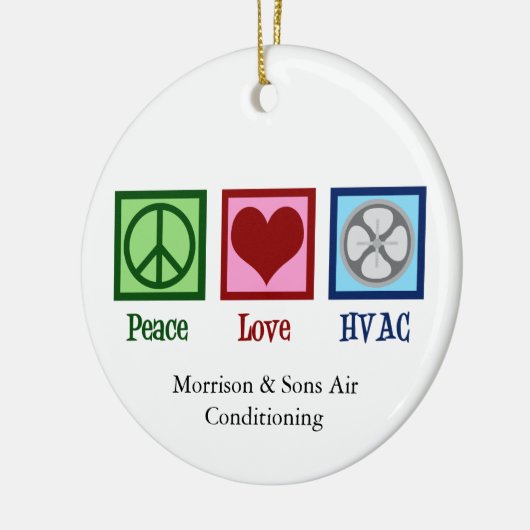 Peace Love HVAC Company Custom Kerstmis Keramisch Ornament (Links)