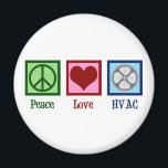 Peace Love HVAC Company Magneet<br><div class="desc">Peace Love HVAC Company. Een schattig geschenk voor verwarming,  ventilatie en airconditioning voor iemand die werkt op verwarmingstoestellen en airconditioners.</div>
