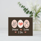 Peace Love I Do Wedding Briefkaart (Staand voorkant)