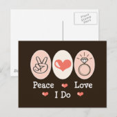 Peace Love I Do Wedding Briefkaart (Voorkant / Achterkant)