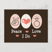 Peace Love I Do Wedding Briefkaart (Voorkant)
