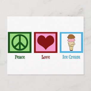 Peace Love Ice Cream Briefkaart