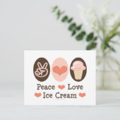 Peace Love Ice Cream Briefkaart (Staand voorkant)