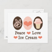 Peace Love Ice Cream Briefkaart (Voorkant / Achterkant)