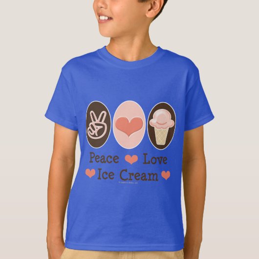 Peace Love Ice Cream Kinder Organic T shirt (Voorkant)