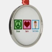 Peace Love Ice Cream Metalen Ornament (Rechts)