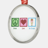Peace Love Ice Cream Metalen Ornament (Links)