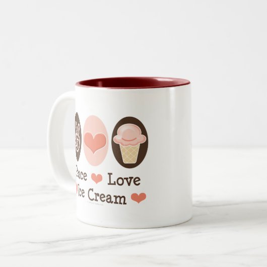 Peace Love Ice Cream Mok (Voorkant links)