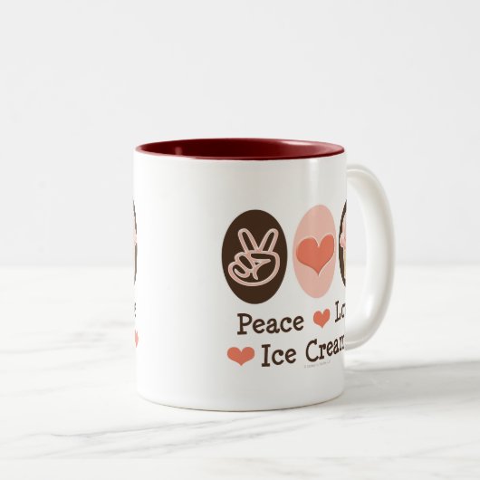 Peace Love Ice Cream Mok (Voorkant rechts)