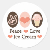 Peace Love Ice Cream Stickers (Voorkant)