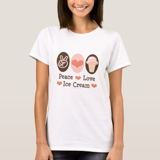 Peace Love Ice Cream T-shirt (Voorkant)