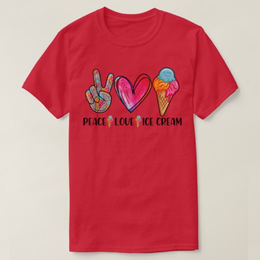 Peace Love Ice Cream T-shirt (Design voorkant)