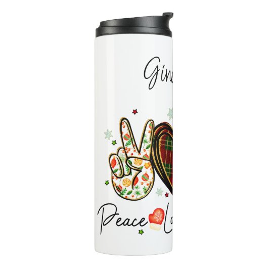 Peace Love Iced Coffee Fun Design Thermosbeker (Gedraaid links)