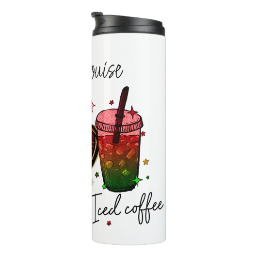 Peace Love Iced Coffee Fun Design Thermosbeker (Geroteerd rechts)