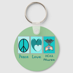 Peace Love ICU Nurse Sleutelhanger