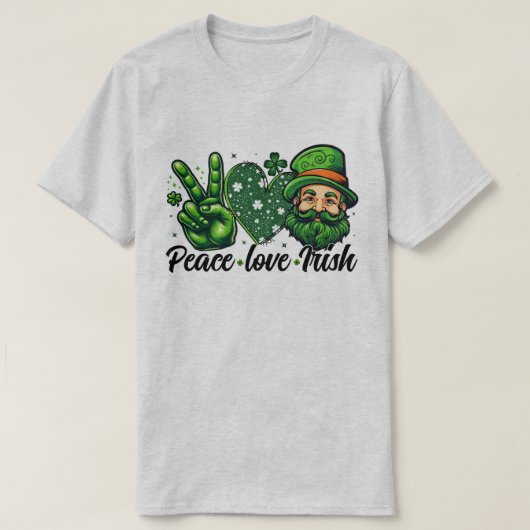 🍀 Peace Love Iers T-shirt - Celebrate Irish Prid (Design voorkant)