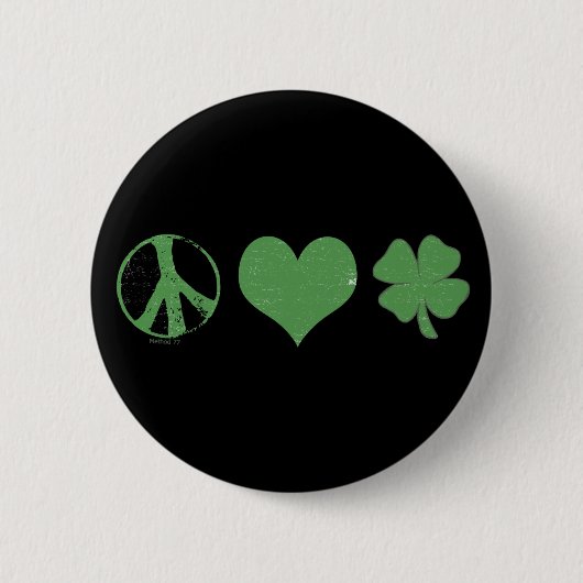 Peace Love Ierse Button (Voorkant)