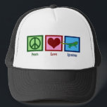 Peace Love Iguanas Trucker Pet<br><div class="desc">Een vredesteken,  hart en een schattige groene leguaan. Ik hou van coole leguanen-cadeaus voor mijn favoriete huisdier.</div>