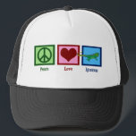 Peace Love Iguanas Trucker Pet<br><div class="desc">Een vredesteken,  hart en een schattige groene leguaan. Ik hou van coole leguanen-cadeaus voor mijn favoriete huisdier.</div>