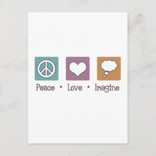 Peace Love Imagine Briefkaart