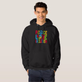 Peace Love Inclusion SPED Teacher Special Educatio Hoodie (Voorkant volledig)