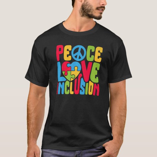 Peace Love Inclusion SPED Teacher Special Educatio T-shirt (Voorkant)