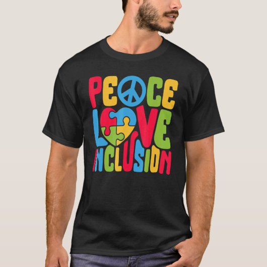 Peace Love Inclusion SPED Teacher Special Educatio T-shirt (Voorkant)