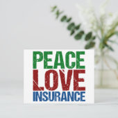 Peace Love Insurance Company Briefkaart (Staand voorkant)