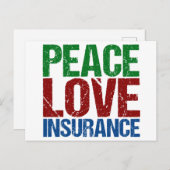 Peace Love Insurance Company Briefkaart (Voorkant / Achterkant)