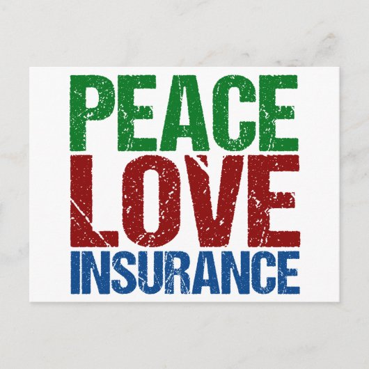 Peace Love Insurance Company Briefkaart (Voorkant)