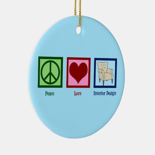 Peace Love Interior Design Keramisch Ornament (Rechts)