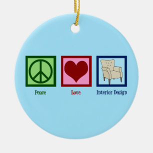 Peace Love Interior Design Keramisch Ornament