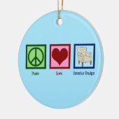 Peace Love Interior Design Keramisch Ornament (Links)