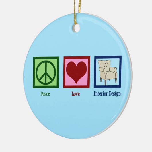 Peace Love Interior Design Keramisch Ornament (Links)