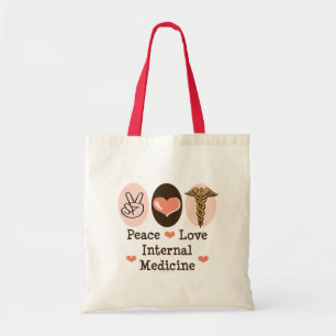 Peace Love Internal Medicine Canvas tas