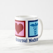 Peace Love Internal Medicine Koffiemok (Voorkant rechts)