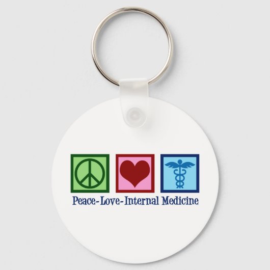 Peace Love Internal Medicine Sleutelhanger (Voorkant)