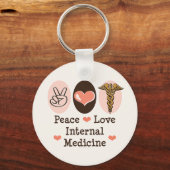 Peace Love Internal Medicine Sleutelhanger (Voorkant)